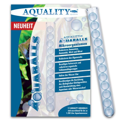 AQUALITY Aquarium AQUABALLS - 12 Balls (Reduziert Ammonium, Ammoniak, Nitrit, Nitrat, Schlamm und Mulm - Beschleunigen die Aquarium-Einrichtung - Mikroorganismen) von aquality