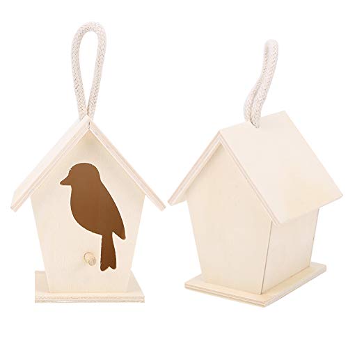 2 Stücke Im Freien Hängendes Hölzernes Vogelhaus Vögel Nistkasten Handwerk Ornament Gartendekoration Vogelhaus Ihr Gewünschter Ort, um Vögel in den Garten zu Locken von aqxreight