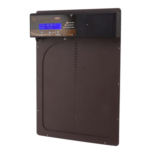 Automatischer 3-in-1-Hühnertüröffner mit LED-Fernbedienung, Lichtsensation, IP45, Automatischer Hühnerstall-Türöffner für Hühner, Enten, Gänse (Brown) von aqxreight