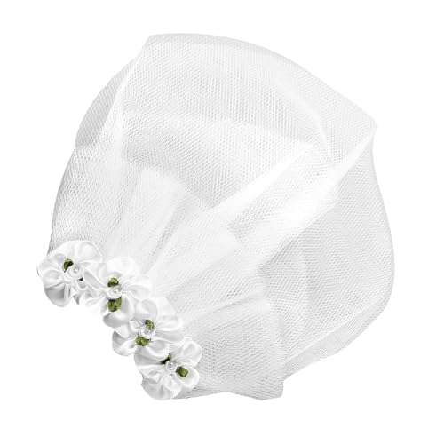 Haustier Hochzeit Schleier Hundblume Kopfschmuck Clip Accessoire für Kleine und Mittlere Hunde (S) von aqxreight