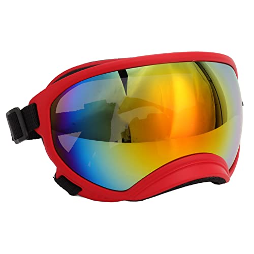 Hundebrillen Windproof Ultraviolet Proof Staubdichte Verstellbarer Riemen Langlebige Hundebläne für Große Rasse Rote Rahmen und Transparente Schutzbrillen Multi -Schutz: Th Dog von aqxreight