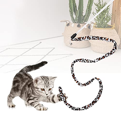 aqxreight 1pc Cat Funny Toy Teaser S Chaser Wand Leopard Print Tail mit Bell Cat Toycat Funny Toyleopard Cat Teasertaser Toyteaser Zauberstab Spielzeug und De Cat Sind Attraktiv für Bell von aqxreight