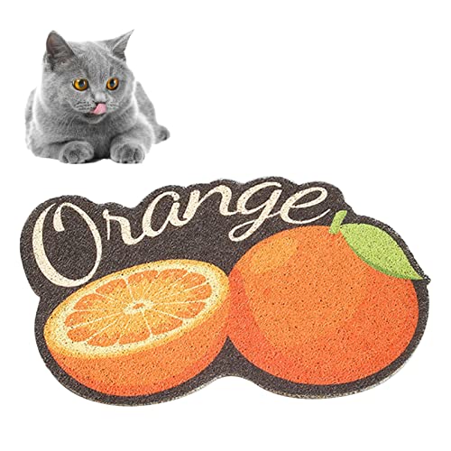 aqxreight Katzenstreu Mattenfruchtform Skidbeständigkeit Flexibel Leicht zu Reinigen Haustiernahrung Fangen Sie Placemat für Pet Cat Erdbeere 40x60 cm / 15,7 X 23,6 Zoll Anti -Schlupf von aqxreight