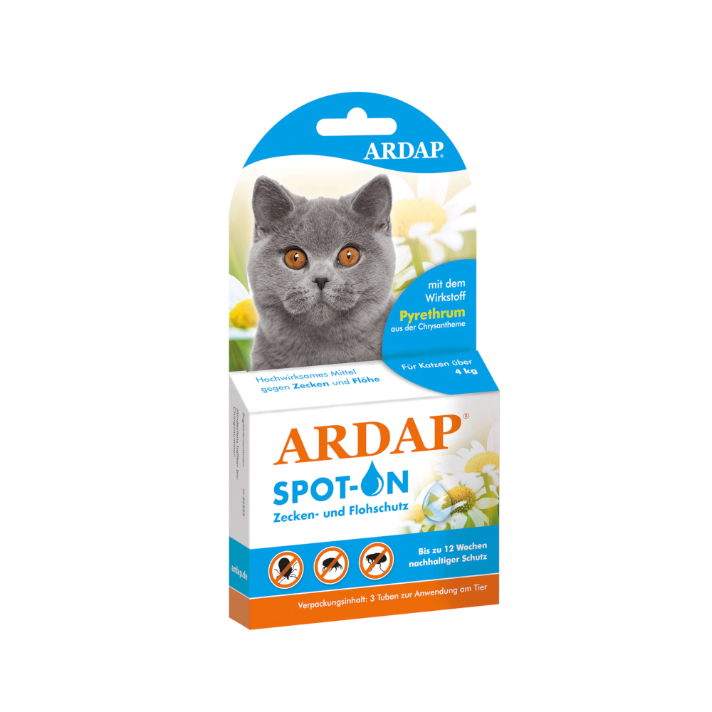 ARDAP Spot-On für Katzen über 4 kg - 3 Pipetten x 0,8 ml ARDAP Spot-On für Katzen über 4 kg - 3 Pipetten x 0,8 ml von ardap