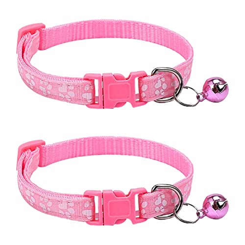 areclern Pet Halskreis Pfotenmuster Haustier Katze Hund Halskette Halsband Verschleißfestes Haustierzubehör Rosa von areclern