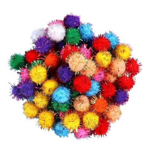 arrderly 25 Stück Katzenbälle Spielzeug Katze Pom Pom Spielzeug 3,5 cm Glitzer Pom Poms, lustiges Katzenspielzeug, Katzenspielzeug Intelligenz, Katze interaktives Spielzeug, geeignet für Katzen zum von arrderly