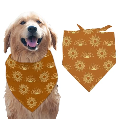 arricraft 1 Stück Haustier Hundehalstuch Braunes Dreieckiges Haustier Bandana Aus Baumwolle Sonnenschein Waschbarer Schal Lätzchen Bedrucktes Zubehör Hunde Foto Requisiten Häuptling Für Große Hunde von arricraft