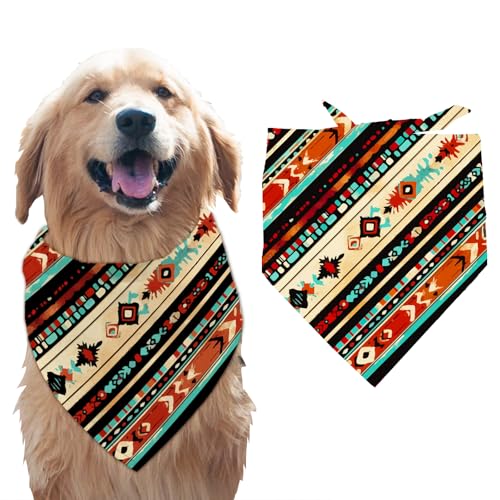 arricraft 1 Stück Haustier Hundehalstuch Dreieckiges Haustier Bandana Aus Baumwolle Mit Western Tribal Muster Waschbarer Schal Lätzchen Ethnisches Muster Zubehör Häuptling Hunde Foto Requisiten von arricraft