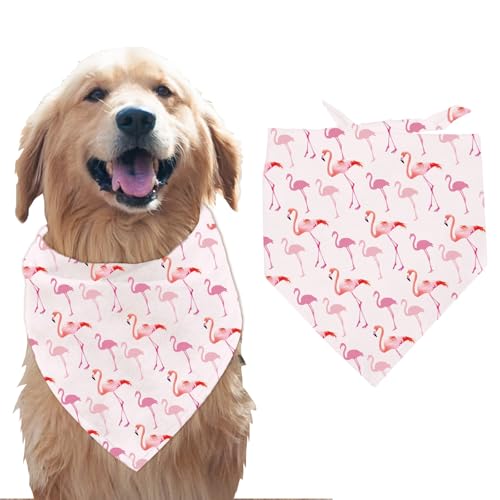 arricraft 1 Stück Haustier Hundehalstuch Rosa Dreieckiges Haustier Bandana Aus Baumwolle Mit Flamingo Tiermotiv Waschbarer Schal Lätzchen Bedrucktes Haustier Zubehör Häuptling Für Große Hunde von arricraft