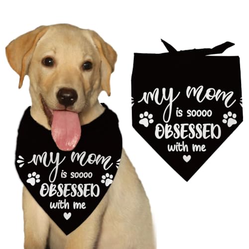 arricraft Hundehalstuch Mit Aufschrift „Obsessed with Me“, 1 Stück, Haustier-Schal Mit Pfotenabdruck-Muster, Verstellbar, Dreieckig, Lätzchen, Waschbar, Polyester, Taschentuch, Zubehör von arricraft