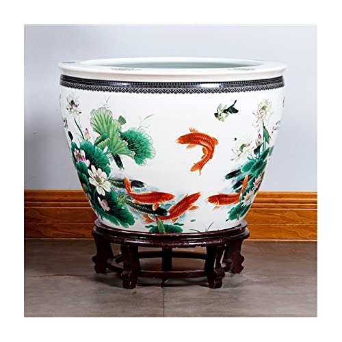 Aquarium Aquarium Fischtank Chinesischer Stil Keramik Goldfischglas Outdoor Schildkröte Großer Wassertank Wohnzimmer Fischkultur Ziertank Fischtank Dekorationen von asdchZen