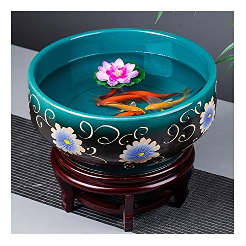 Aquarium Im Chinesischen Stil, Keramik-Fischglas, Für Den Schreibtisch, Fischzucht, Aquarium, Wohnzimmer, Balkon, Blau-Weiß, Bergflussbecken, Büro, Zierfischzuchtbecken, Aquarium-Dekoration von asdchZen