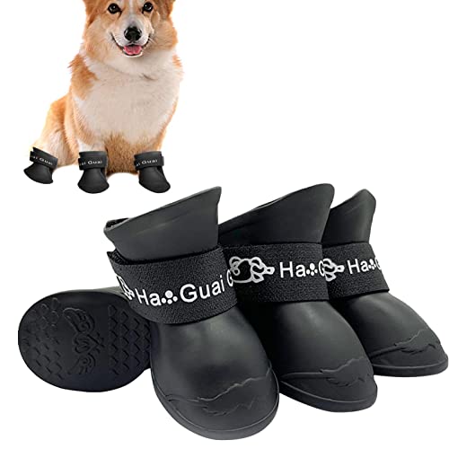 astound Hundestiefel - 2 Paar/Set Anti-Rutsch-Hundepfotenschutz,Haustierzubehör schützt vor heiße, kaltem, nassem Wetter. Tolles Geschenk zu Weihnachten, Halloween, Ostern, Frühlingsfest von astound