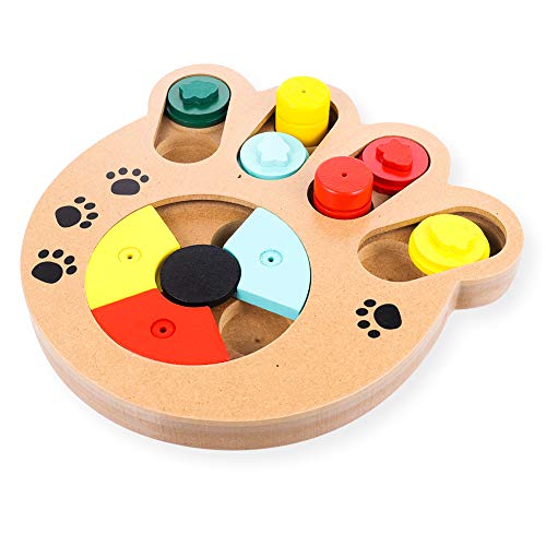 atnight Hundespielzeug, Intelligenzspielzeug für Haustiere, Holzspielzeug, Leckerli-Spender, Puzzle, langsames Füttern von atnight