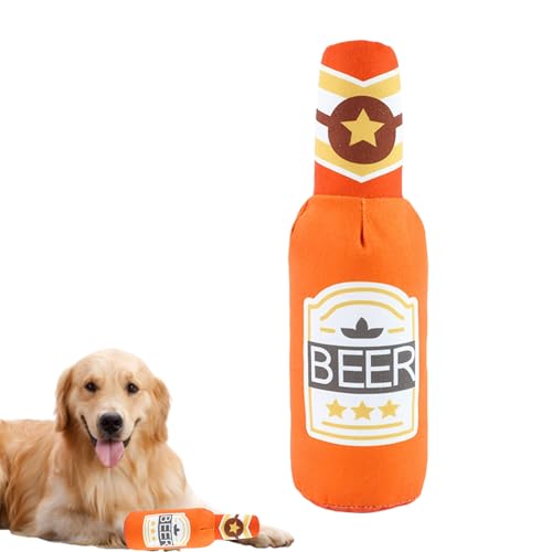 Hundespielzeug, Weinflasche, Kauspielzeug mit Geräuschquietscher, strapazierfähiger Stoff für kleine, mittelgroße und große Haustiere – gefülltes Hundespielzeug für drinnen von awakentti