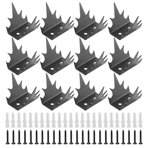 awakentti 12 Stück Sicherheitszaun-Spikes, Anti-Intrusions-Zaun-Zaun-Spikes, Kletterzaun, Metallspikes, Zaunabschreckung für Hof, Balkon, Garten von awakentti