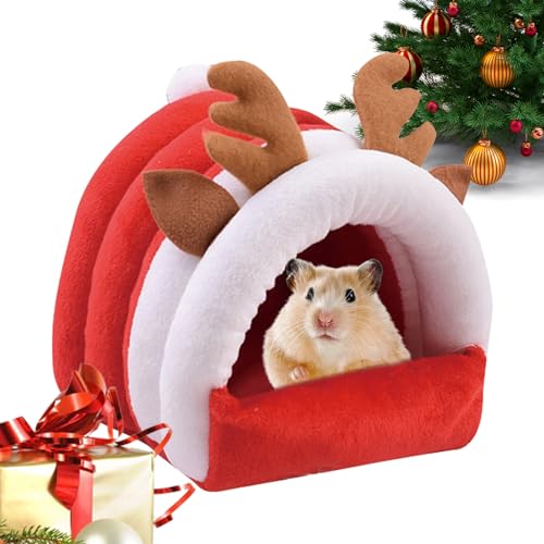 awakentti Weihnachtshamster Winter Warmbett, Kann als ChristmasHamster Streu oder Weihnachtshamster Sofa Bett verwendet werden, maschinenwaschbar und trocknergeeignet, für Hamster, Kaninchen von awakentti