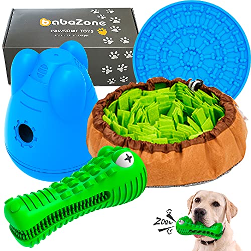 babaZone Hundespielzeug für mittelgroße und große Rassen, GeschenkPuzzleBox für Ihr intelligentes Haustier, Schnüffelmatte, Leckmatte, Zahnkauspielzeug, Futterspender, interaktives kühles Stuff von babaZone