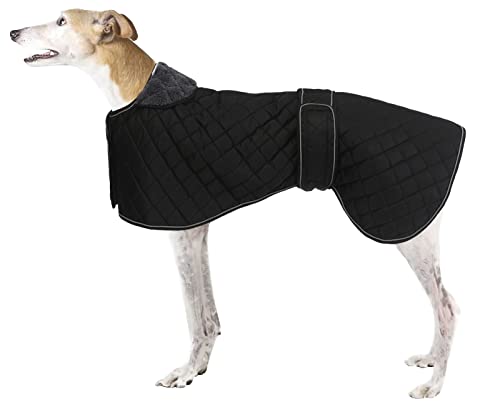 Wasserdichter Windhund-Wintermantel, Hunde-Winterjacke mit Fleecefutter, verstellbare Outdoor-Haustierbekleidung für mittelgroße oder große Hunde, ideal für Windhunde, Whippet, Lurcher, Salukis, von babepet