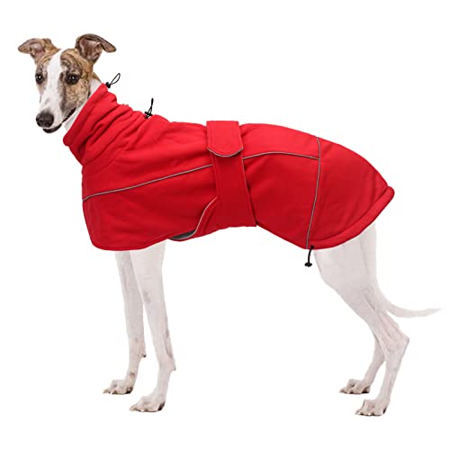 babepet Windhund-Wintermantel aus Segeltuch mit Reißverschluss, Leinen-Loch, reflektierende Hundejacke für kaltes Wetter, wasserabweisend, winddicht, mittelgroße und große Hunde, XS-3XL von babepet