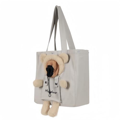 bainuote Modische Katzentasche tragbare Umhängetasche für kleine Haustiere Tragetasche Outdoor Schultertasche für Kleine Hunde Katzen Kaninchen (Grau) von bainuote