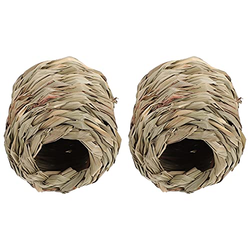 2Pcs Gras Haus für Hamster Hideaway Gras Hütte Spielzeug Natürliche Hand Gewebt Seegras Heu Hütte für Guinea Schweine Chinchilla Chinchilla Frettchen von balacoo