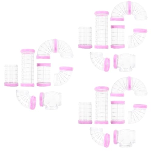 3sets Tier Mäuse Haustier Transparent Spielzeug Rohr für Andere Glider Kunststoff Außen Werkzeug Zubehör Kleine Zwerg Rennmäuse Igel, Hamster Kit Übung Spielplatz Schwein Rosa Haustiere von balacoo