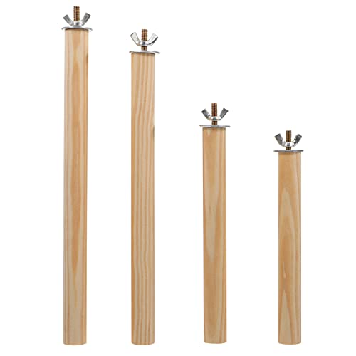 4Pcs Papagei Stehend Stange Papagei Holz Stehend Bar Pfote Schleifen Werkzeug Haustiere Spielzeug für Kleine Medium Große Vögel Nymphensittich Conure Käfig Zubehör Holz Farbe von balacoo