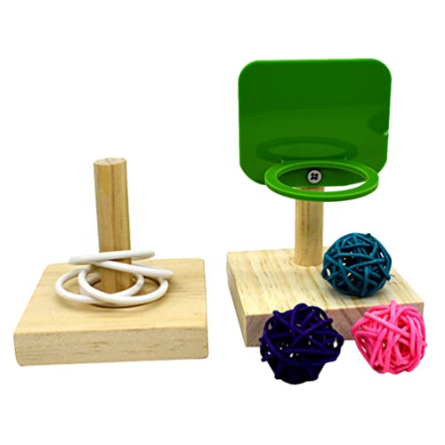 Balacoo 1 Set Vogel Intelligenz Training Spielzeug Vogel Ring Wurfspiel Spielzeug Papagei Pädagogische Spielzeug Papagei Holzblock Puzzle Spielzeug Für Kleine Und Mittlere Papageien Und von balacoo