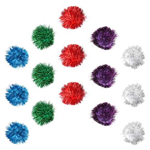 Balacoo 15 Stücke Katze FUNKELN BÄLLE Katze FLITRLE BÄLLE GLÄNZEND LINETTS POM POMS BÄLLE INTERAKTIV KEUCKEL Spielzeug FÜR Katze KITZEN WELPEN ZÜFELLIGE GAYBE von balacoo