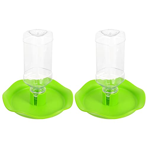 Balacoo 2 Sets Reptil Wasser Feeder mit Flasche Automatische Reptil Feeder Waterer Kleine Tier Wasser Dispenser Eidechsen Gericht Platte für Aquarium Terrarium Ornament Grün von balacoo