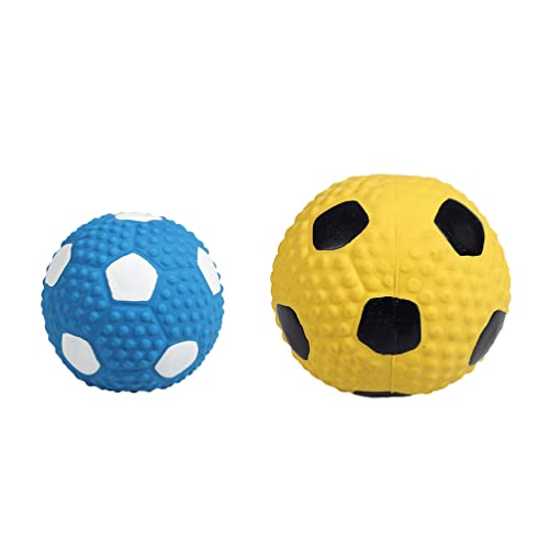 Balacoo 2 Stücke Quietschender Hund Ball Gummi Hund Kugel Latex Dog Kauen Spielzeug Gummi Hund Quietschen Interaktiv Spielen Spielzeug Fetch Bälle für Mittelgroße Haustiere von balacoo