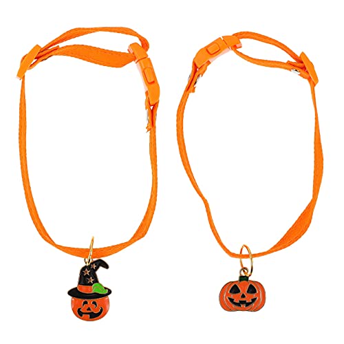 Balacoo 2Pcs Halloween Pet Kragen Einstellbar Kürbis Geister Hund Halsbänder Abtrünnigen Katze Kragen Langlebig Cosplay Hals Kette für Kleine Medium Hunde Große Katzen von balacoo