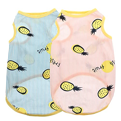 Balacoo 2Pcs Hund Kleidung Katze Welpen Rock Frühling Sommer Kleidung Atmungsaktiv Pullover (Weste) von balacoo