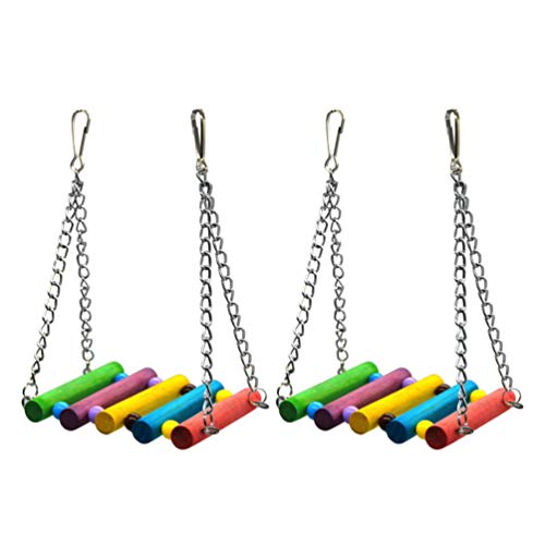 Balacoo 2Pcs Vogel Schaukel- Vogel Spielzeug Farbe Suspension Brücke Schaukel Stehen Spielzeug für Papagei Ara Nymphensittich Afrikanische Grau Sittich von balacoo