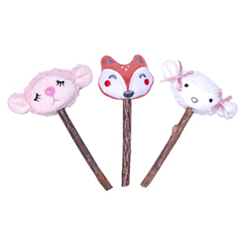 Balacoo 3 PC Katze Katzenminze- Sticks Natürliche Silvervine Sticks Teaser Stab Spielzeug Plüsch Interaktive Stick Spielzeug Katze Kauspielzeug Kätzchen Zähne Molaren Spielzeug für Katze von balacoo