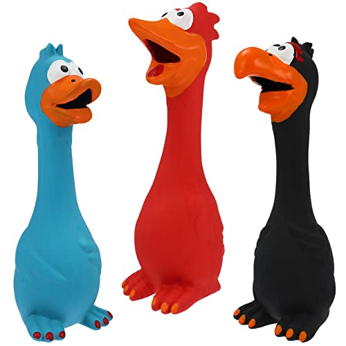 Balacoo 3pcs schreien Huhn Gummi Quietschen Huhn Spielzeug Neuheit und langlebige Gummi Huhn für Hunde von balacoo