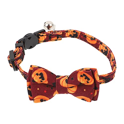 Balacoo 4Pcs Halloween Katze Kragen Abtrünnigen Haustier Kragen mit Fliege Glocke für Kleine Hunde Welpen Und Katzen- Kürbis von balacoo