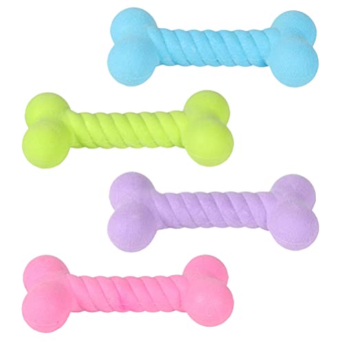 Balacoo 4Pcs Hund Kauen Spielzeug Gummi Hund Knochen Form Kauen Spielzeug Hund Zahnen Knochen Hund Zahnen Knochen Zähne Schleifen Ausbildung Spielzeug für Hund Welpen Dental Care von balacoo