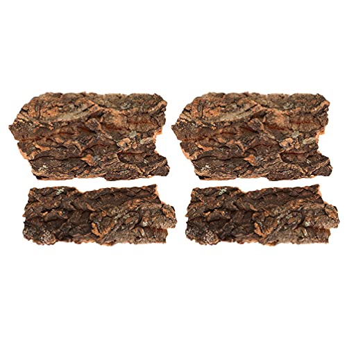 Balacoo 4Pcs Reptil Rinde Kurven Rinde Reptil Versteckt Hütte Reptile Habitat Decor Reptil Log Hideaway Hideouts Klettern Plattform Holz Aquarium Dekor für Bearded Dragon Eidechse von balacoo