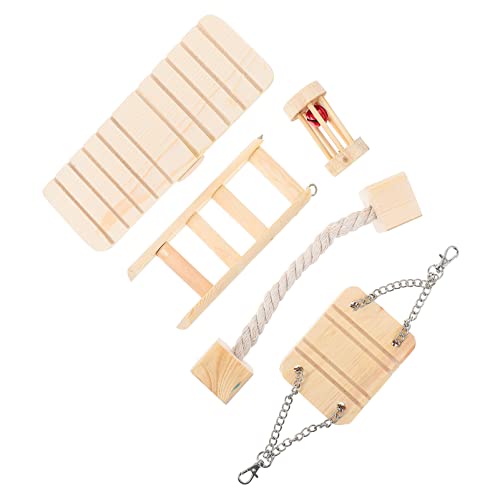 Balacoo 5 Stücke Natürliche Holz Hamster Spielzeug Set Hamster Kau Spielzeug Holzzähne Molar Spielzeug für Meerschweinchen Hamster Und Andere Kleintiere von balacoo