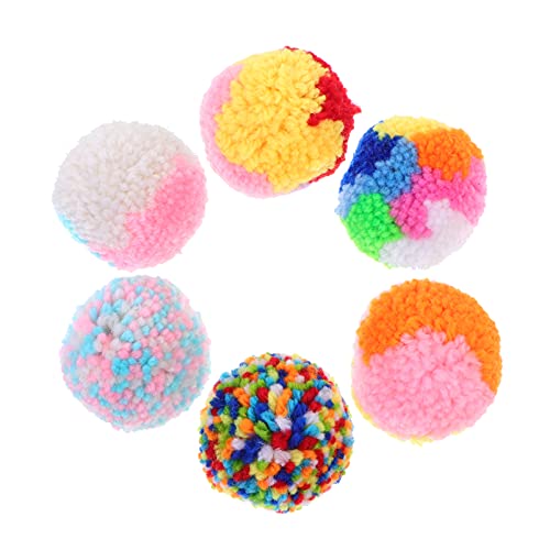 Balacoo 6Pcs Katze Spielzeug Bälle Plüsch Pom Pom Balls Kätzchen Interaktive Spielzeug Kauen Biss Spielzeug Katze Teaser Pet Liefert für Katzen Kätzchen Welpen Gemischt Größe von balacoo