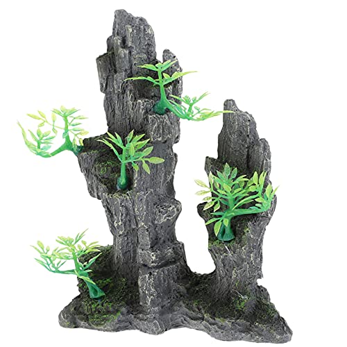 Balacoo Aquarium Mountain View Harz Moos Baum Rock Cave Aquarium Stein Ornament Fisch Garnelen Hiding Cave Landschaft Aquarium Decor mit Kleine Pflanzen für Aquarium von balacoo