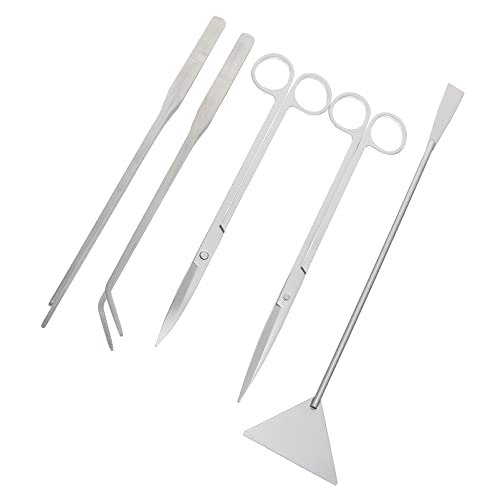 Balacoo Aquarium Scissor Pinzette Spatel Tool: 5 in 1 Edelstahl Aquatische Pflanzen Aquascaping Tools Set für Fischstarter Kits Aquarien Tank von balacoo