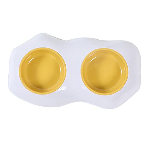 Balacoo Doppel Hund Katze Schalen Eigelb Form Pet Feeder Hundefutter Wasser Schüssel Keine- Slip Pet Fütterung für Katze Welpen K?tzchen Kaninchen von balacoo