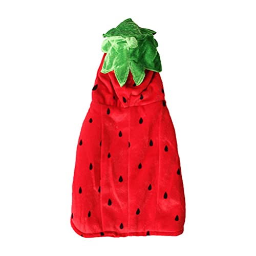 Balacoo Halloween Pet Kostüm Bekleidung Strawberry Hund Katze Kleidung Party Welpen Katze Cosplay Outfit Hoodie Pet Geburtstag Kostüm Requisiten von balacoo