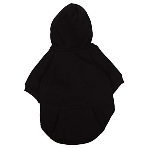 Balacoo Haustier Kapuze Kostüm Baumwolle Hund Winter Hoodie Sweatshirt für Kleine Mittlere Welpen Teddy Kleidung Urlaub Outfit Geschenke (Schwarze Größe M) von balacoo