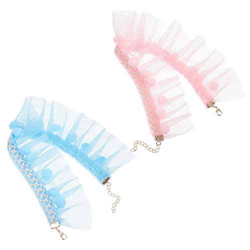 Balacoo Haustier Katze Spitze Kragen Halskette: Katze Netter Kragen Hals Krawatte 2Pcs Pet Lätzchen Nette Schals Halskette Halsband Kätzchen Welpen Halskette Schmuck Nackenwear Zubehör von balacoo