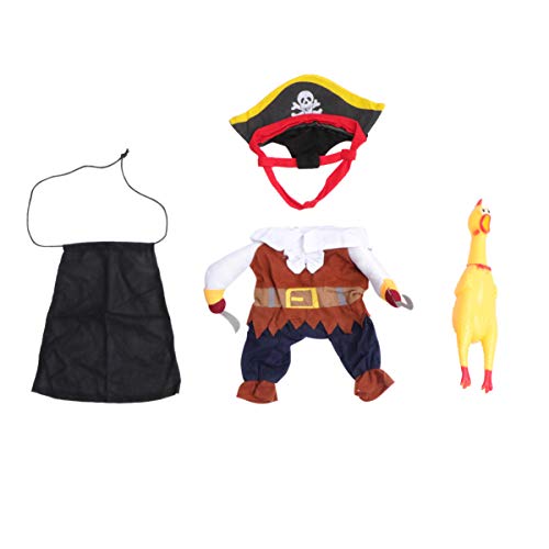 Balacoo Haustier Piratenkleidung - Halloween Hundekleidung Set Katze Halloween Kostüm Verwandelt Kleidung Cosplay Kostüm mit Schreiendem Huhn von balacoo