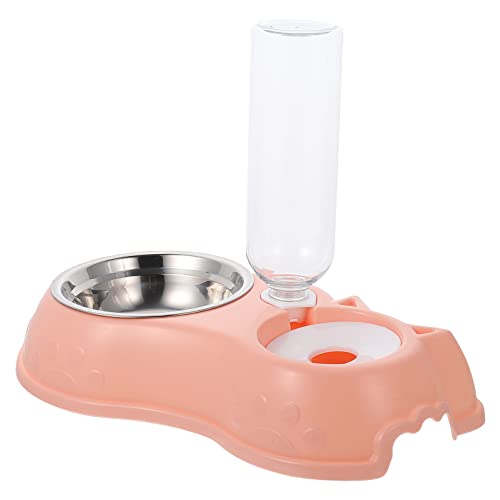 Balacoo Haustierschüssel Edelstahl Katze Feeder mit Ständer Katze Wasserbrunnen Katze Teller Hund Stand Feeder Haustier Teller Rutschfaden Fütterung Teller für Katze Kätzchen Hund Welpen von balacoo